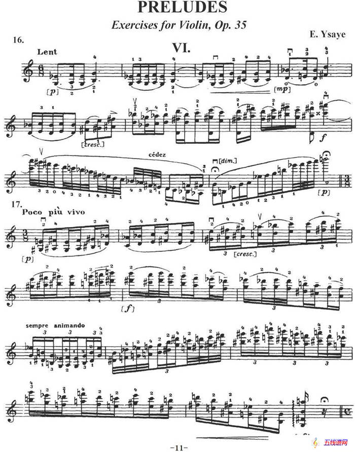 伊萨伊作品集：Preludes Op.35（VI）
