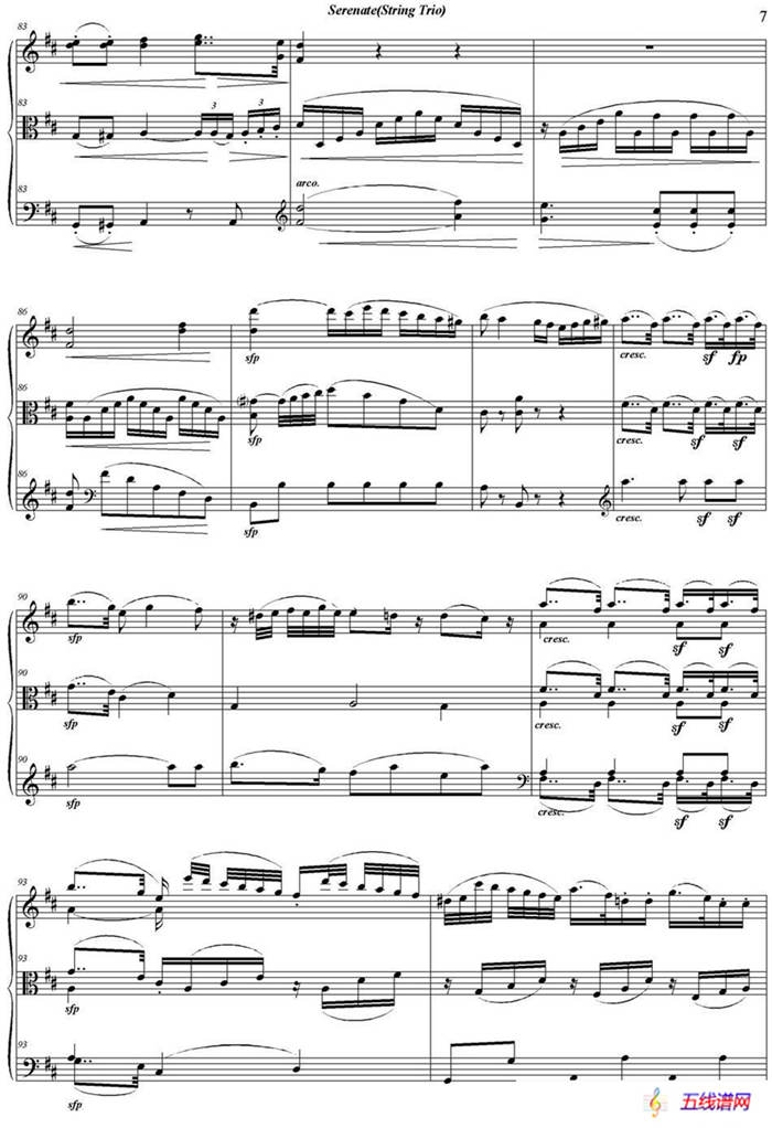 Serenate（String Trio）（D大调弦乐三重奏Op.8,I）