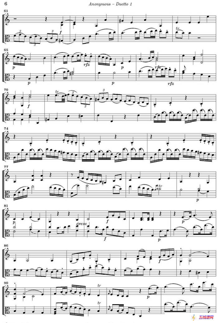 Duetto 1（小提琴+中提琴）