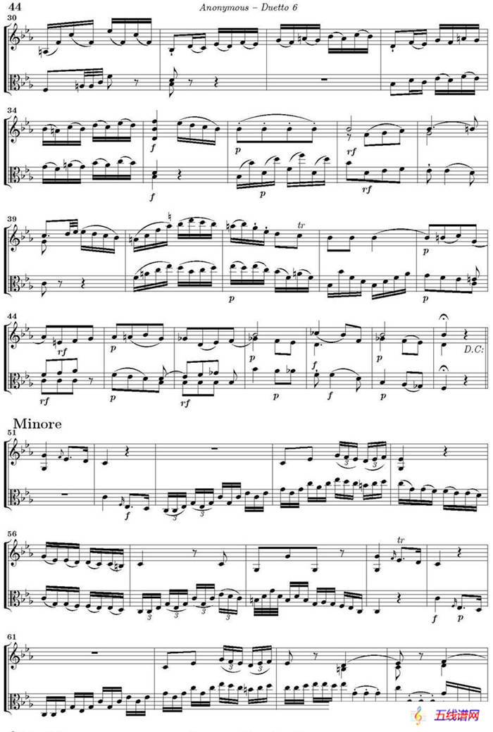 Duetto 6（小提琴+中提琴）