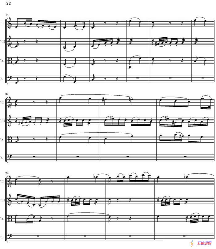 String Quartet nr.18 in E minor（E小调弦乐四重奏、P16-30）