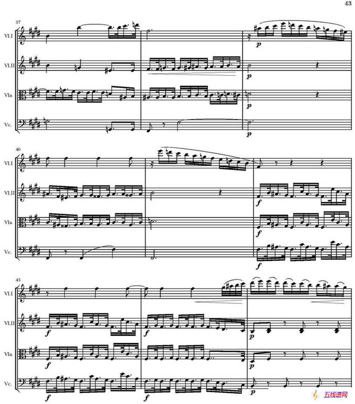 String Quartet nr.18 in E minor（E小调弦乐四重奏、P31-45）