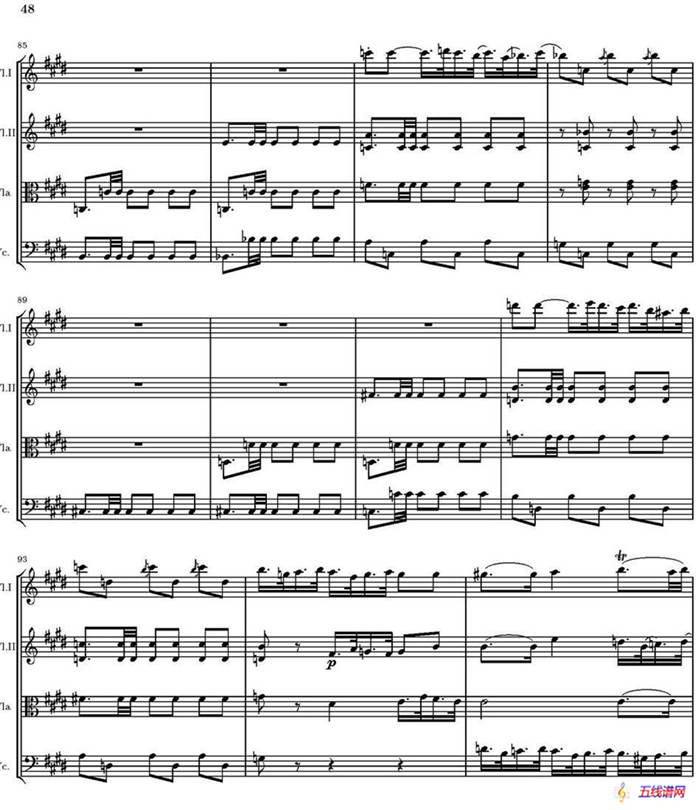 String Quartet nr.18 in E minor（E小调弦乐四重奏、P46-60）