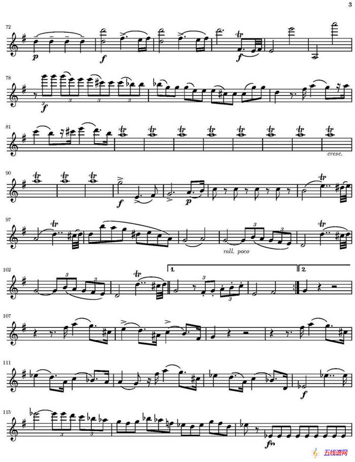 String Quartet nr.18 in E minor（E小调弦乐四重奏）（第一小提琴分谱）