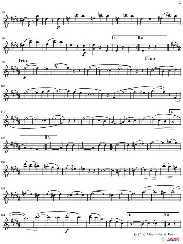 String Quartet nr.18 in E minor（E小调弦乐四重奏）（第一小提琴分谱）
