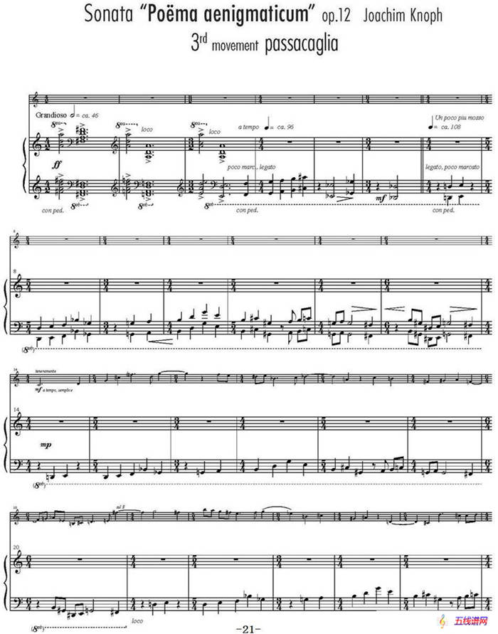 Sonata Poema aenigmaticum（小提琴+钢琴伴奏、3rd movement）