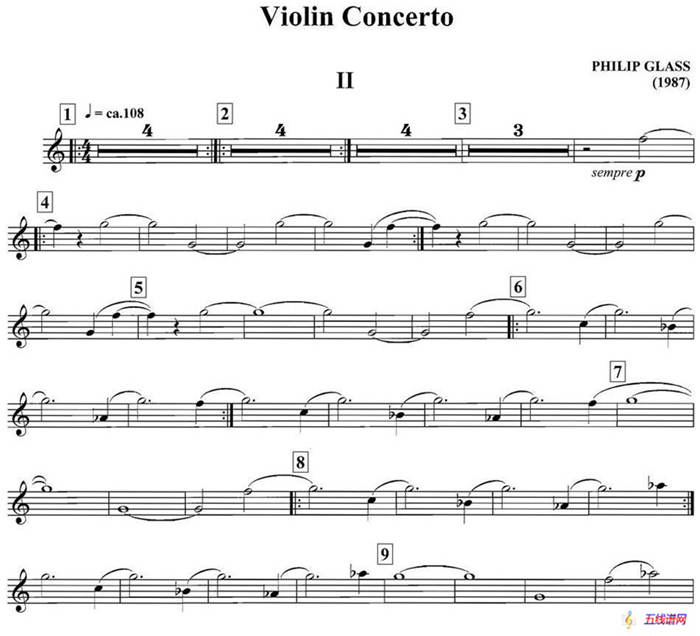PHILIP GLASS Violin Concerto（格拉斯小提琴协奏曲II）