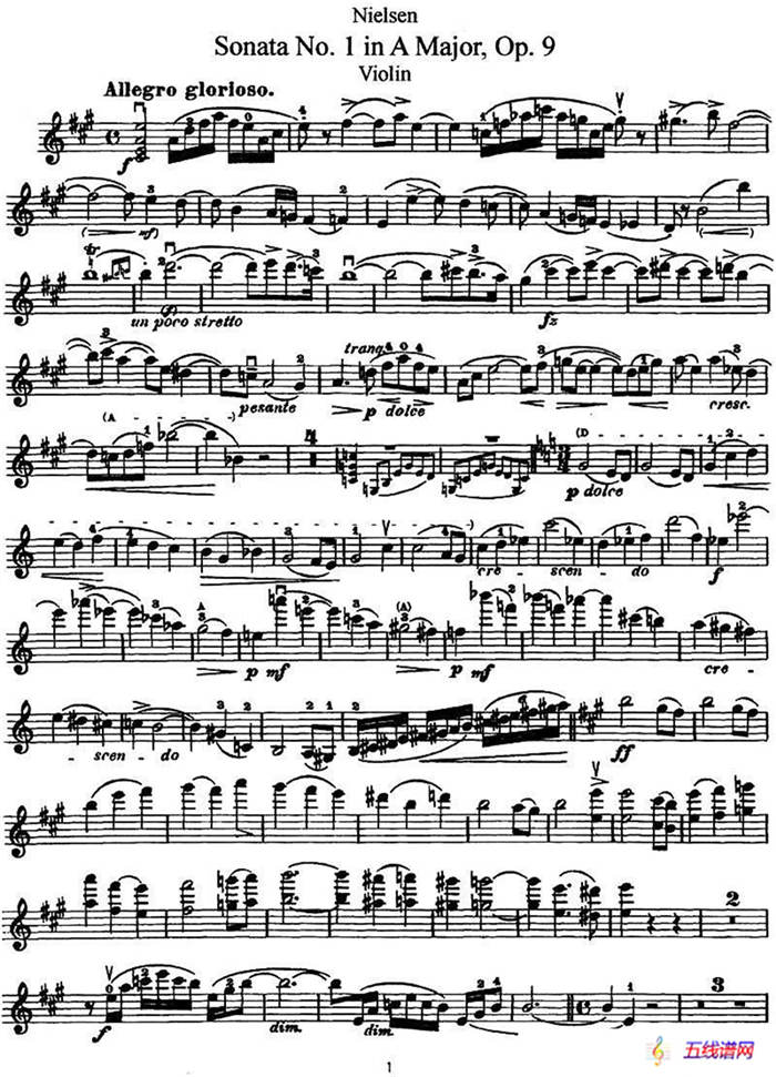 Sonata No.1 in A Major，Op.9（A大调第一奏鸣曲）