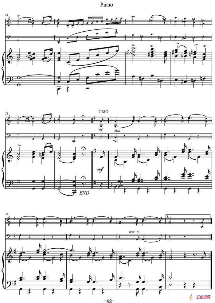 Wedding March（小提琴+大提琴+钢琴伴奏、F.Mendelssohn作曲版）