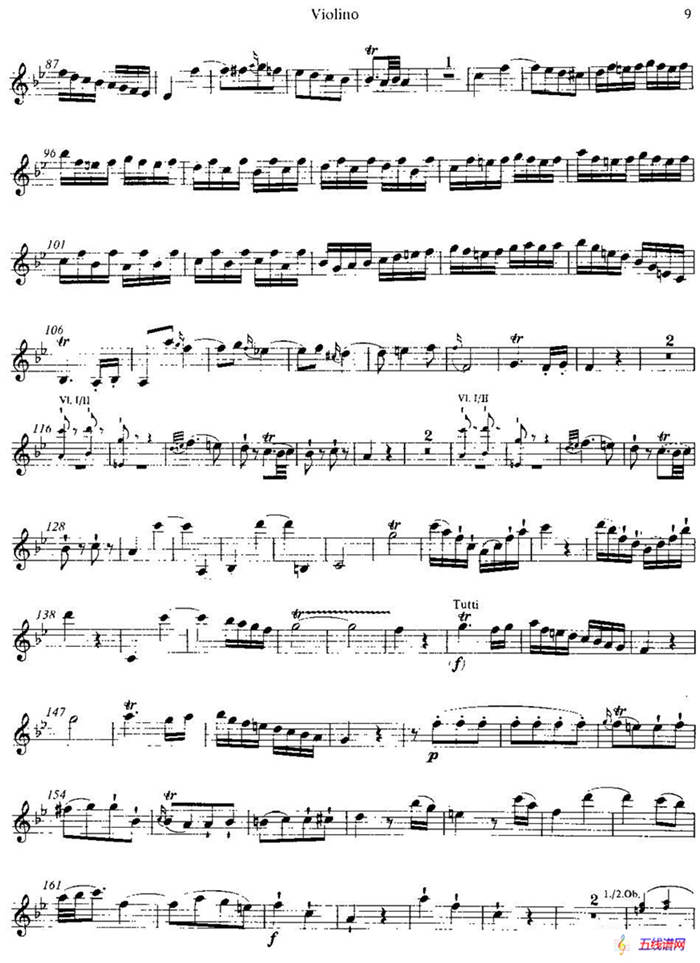 降B大调第一小提琴协奏曲 KV207