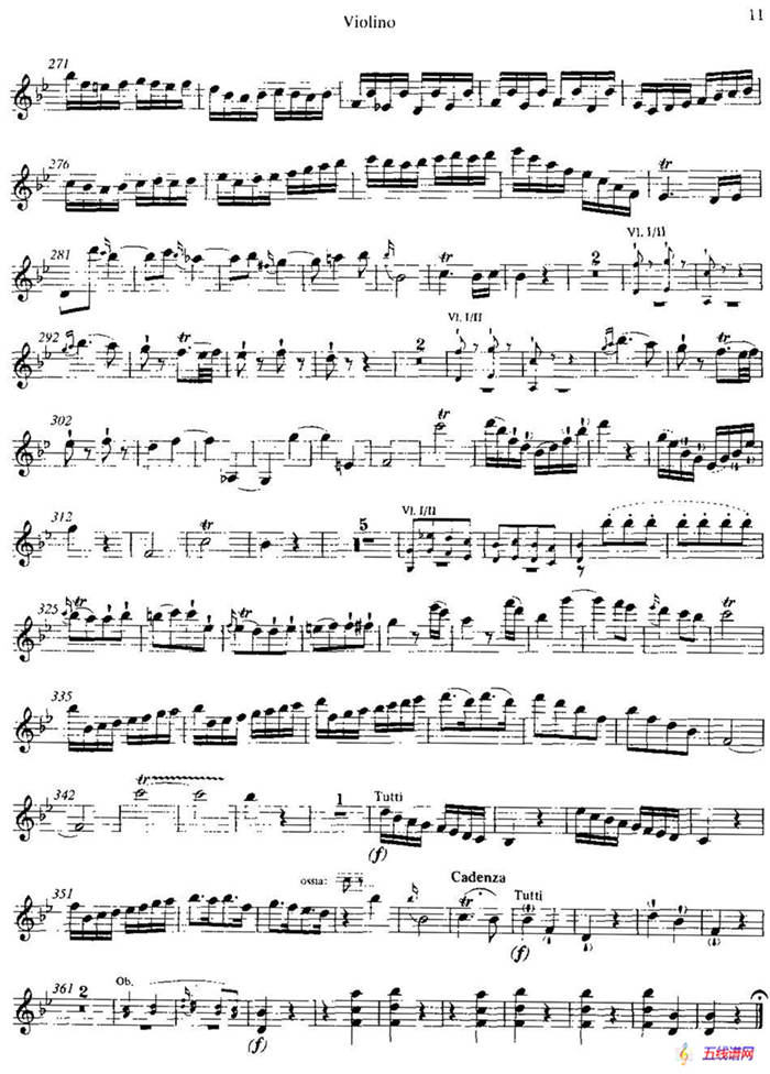 降B大调第一小提琴协奏曲 KV207