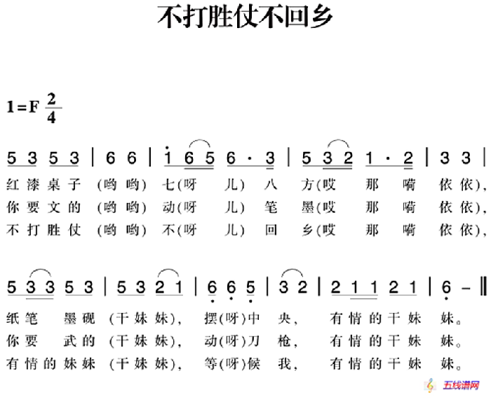 赣南闽西红色歌曲：不打胜仗不回乡