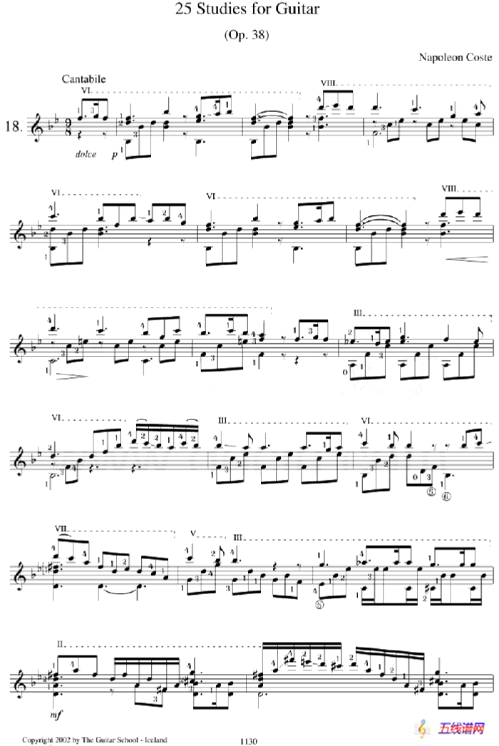 Napoleon Coste《25 Studies,Op.38》（STUDY 18）