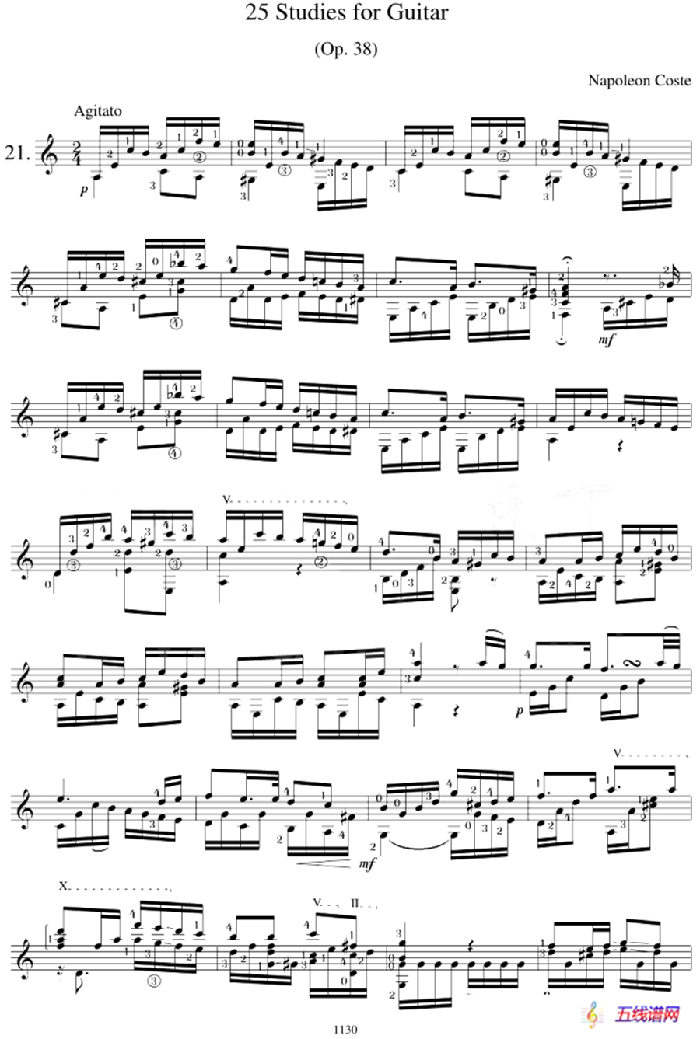 Napoleon Coste《25 Studies,Op.38》（STUDY 21）