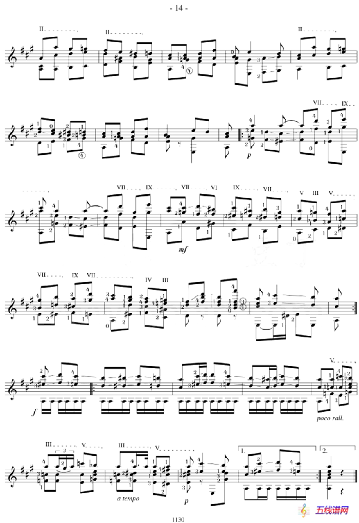 Napoleon Coste《25 Studies,Op.38》（STUDY 22）