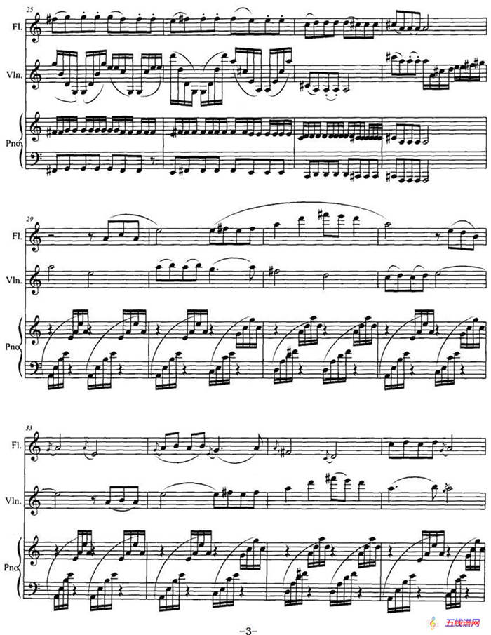 长笛与小提琴组曲：（二）乐舞一（带钢琴伴奏）