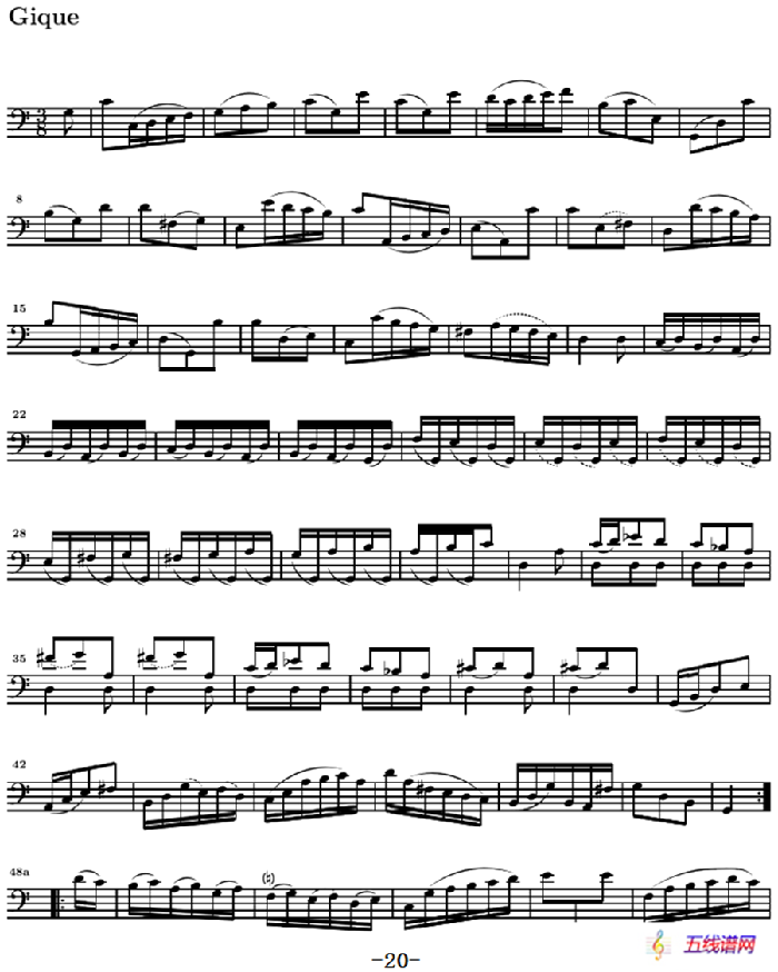 巴赫《大提琴无伴奏六首组曲》：Suite Ⅲ