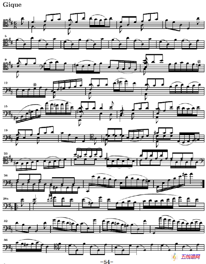 巴赫《大提琴无伴奏六首组曲》：Suite Ⅵ