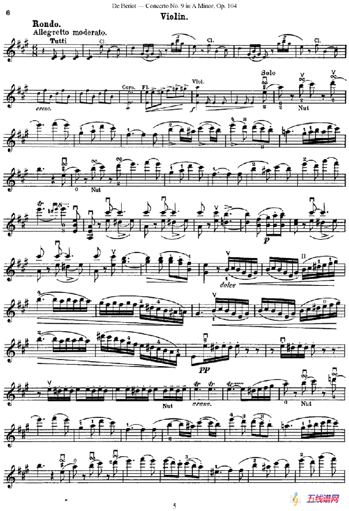 Beriot《Concerto No.9 in A Minor》Op.104（贝里奥《A小调第九小提琴协奏曲》Op.104）