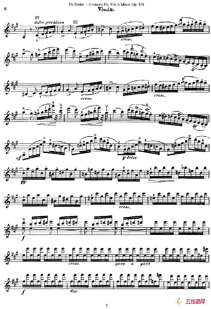 Beriot《Concerto No.9 in A Minor》Op.104（贝里奥《A小调第九小提琴协奏曲》Op.104）