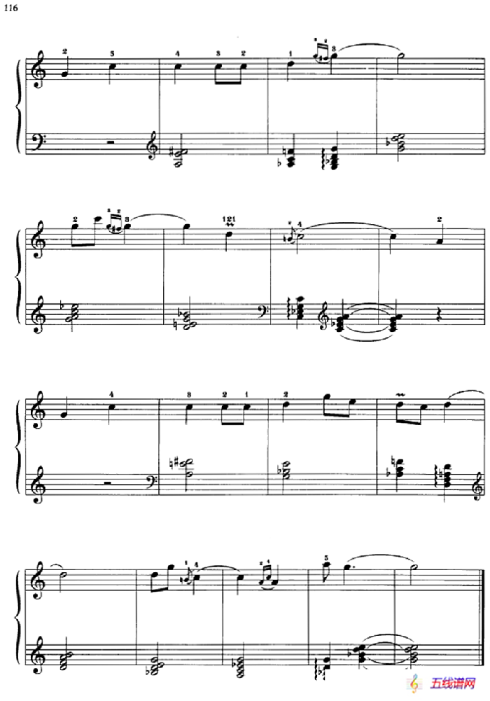 110首中国民歌钢琴小曲集：脚夫调和信天游