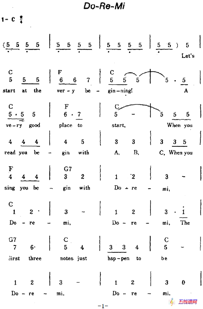 [美]Do-Re-Mi（哆-来-咪、带和弦）