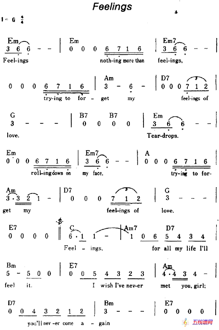 [美]Feelings（情感、帶和弦）