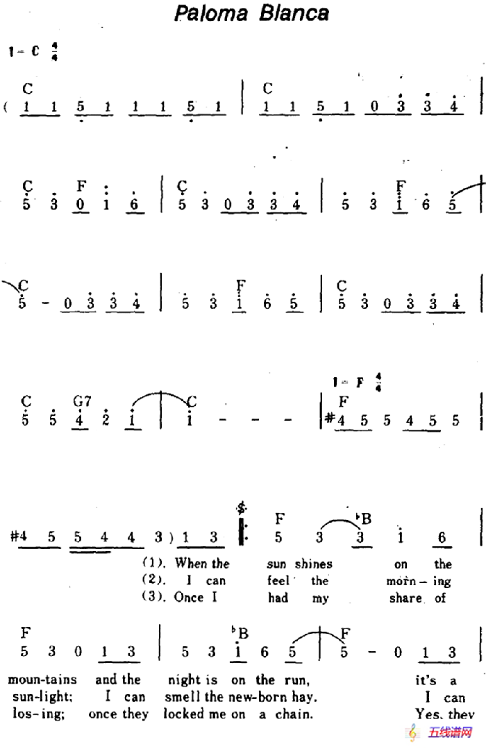 [美]Paloma Blanca（白兰鸽、带和弦）
