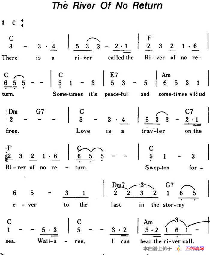 [美]The River Of No Return（无归河、带和弦）