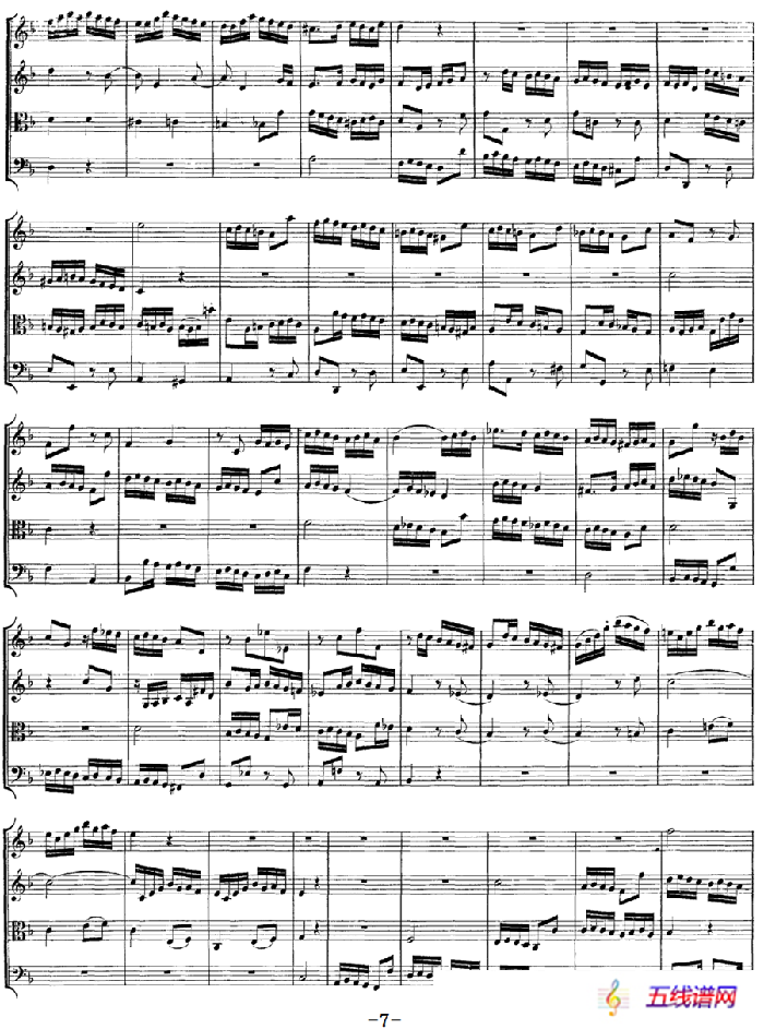 Mozart《Quartet No.8 in F Major,K.168》（总谱）