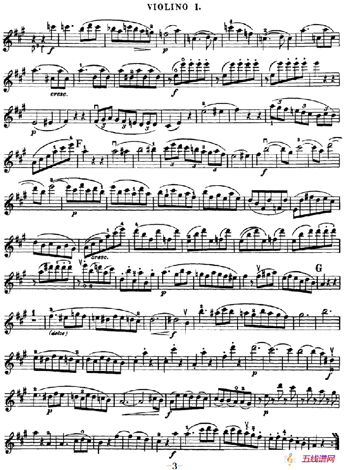 Mozart《Quartet No.18 in A Major,K.464》（Violin 1分谱）