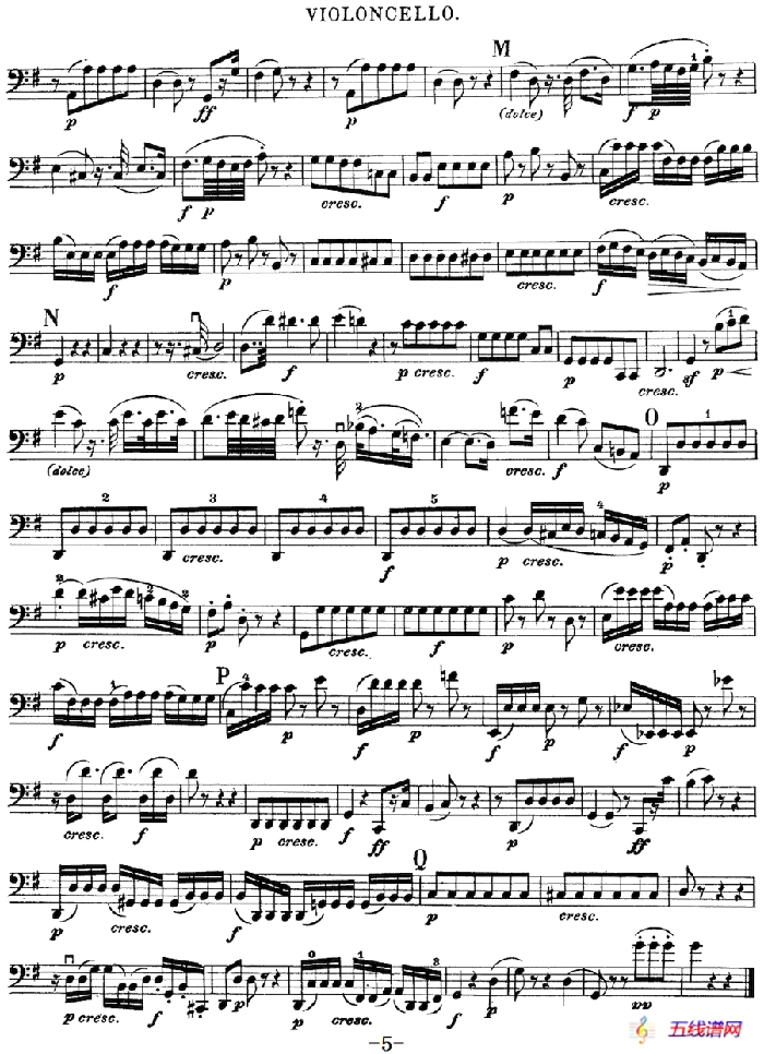 Mozart《Quartet No.20 in D Major,K.499》（Cello分谱）