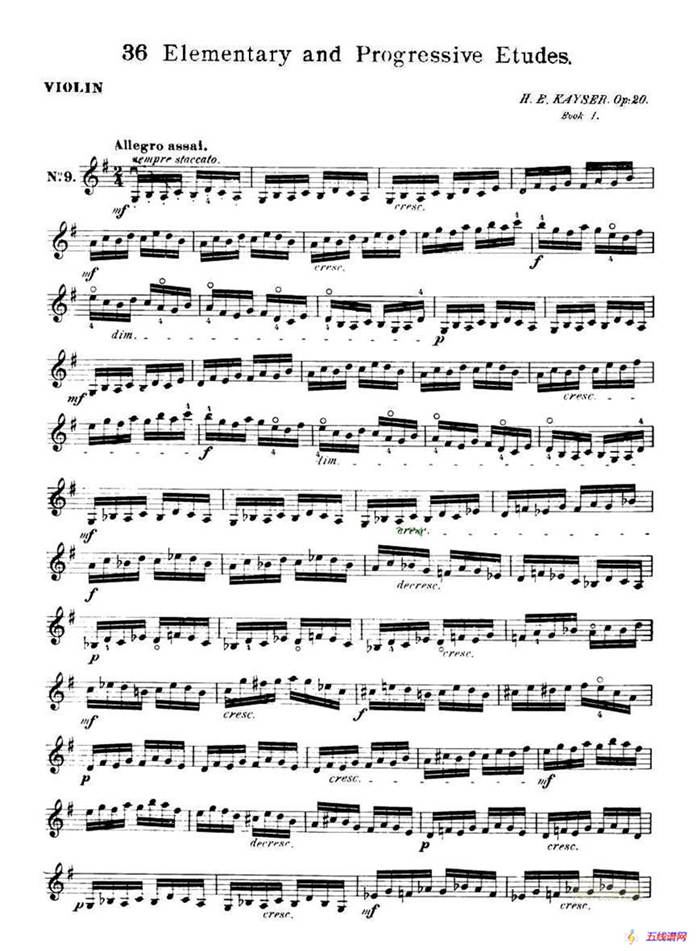 开塞（KAYSER 36首小提琴练习曲之9）