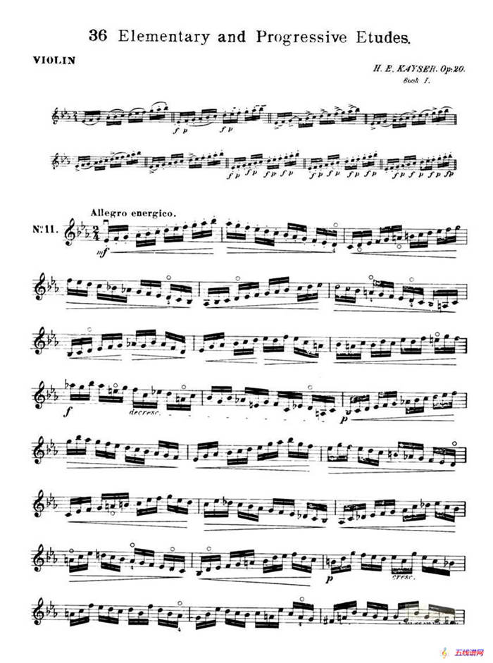 开塞（KAYSER 36首小提琴练习曲之11）