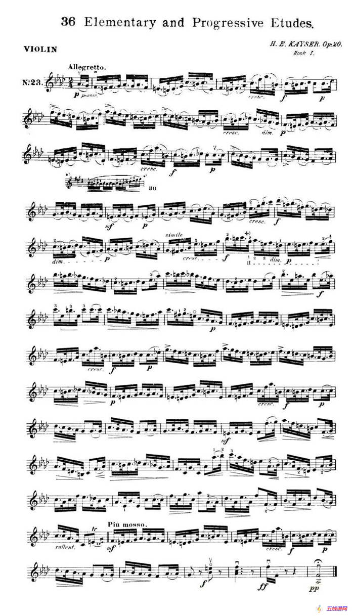 开塞（KAYSER 36首小提琴练习曲之23）