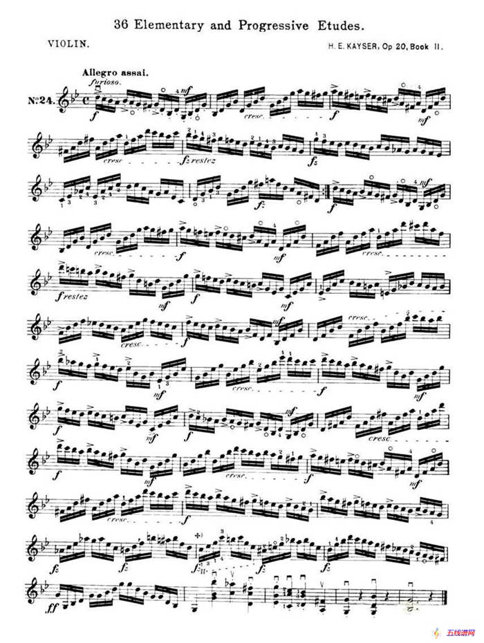 开塞（KAYSER 36首小提琴练习曲之24）