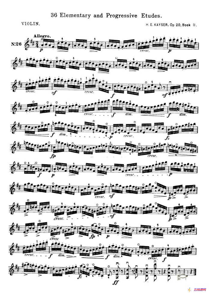 开塞（KAYSER 36首小提琴练习曲之26）
