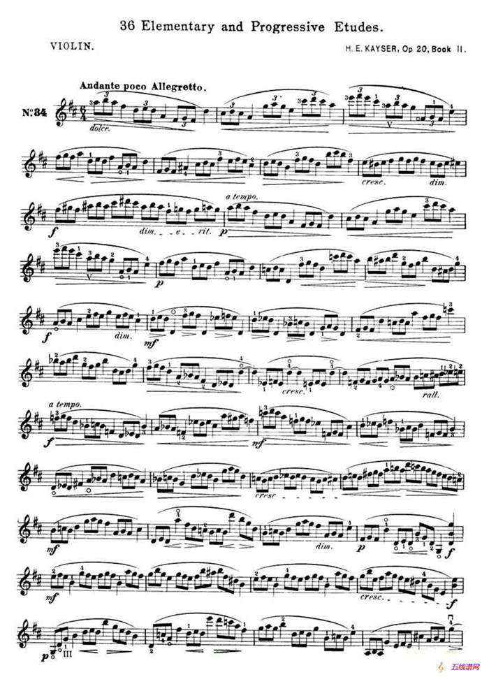 开塞（KAYSER 36首小提琴练习曲之34）