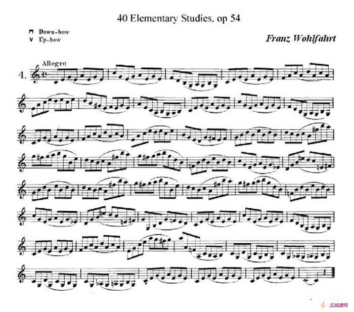40首小提琴初级技巧练习曲之四