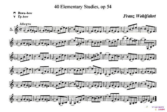 40首小提琴初级技巧练习曲之五