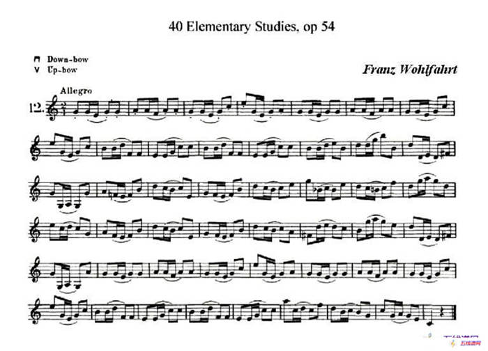 40首小提琴初级技巧练习曲之12
