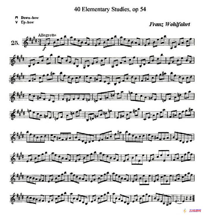 40首小提琴初级技巧练习曲之25