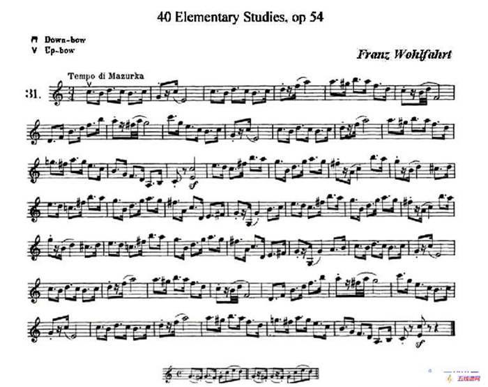 40首小提琴初级技巧练习曲之31