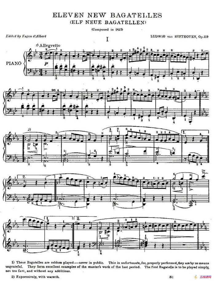 贝多芬钢琴小品Op.119 之一