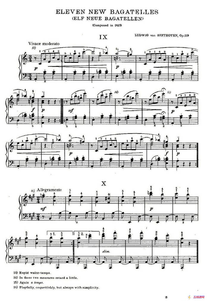 贝多芬钢琴小品Op.119 之九、十