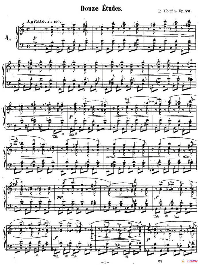 肖邦钢琴练习曲，Op.25之四