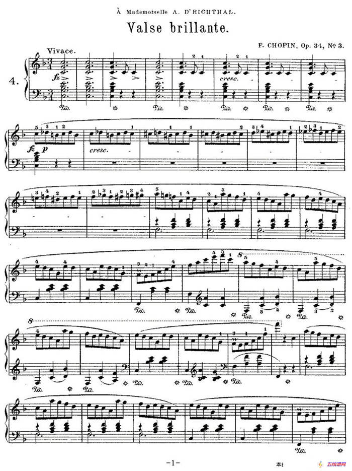 valse brillante，Op.34, No.3