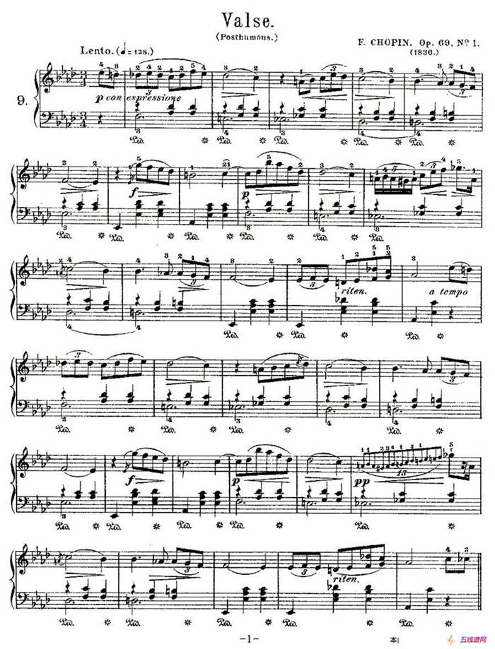 valse，Op.69, No.1