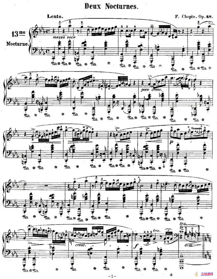 C小调夜曲Op.48－1（Deux  Nocturnes）