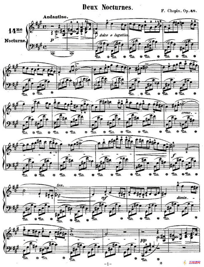 升f小调夜曲Op.48－2（Deux  Nocturnes）